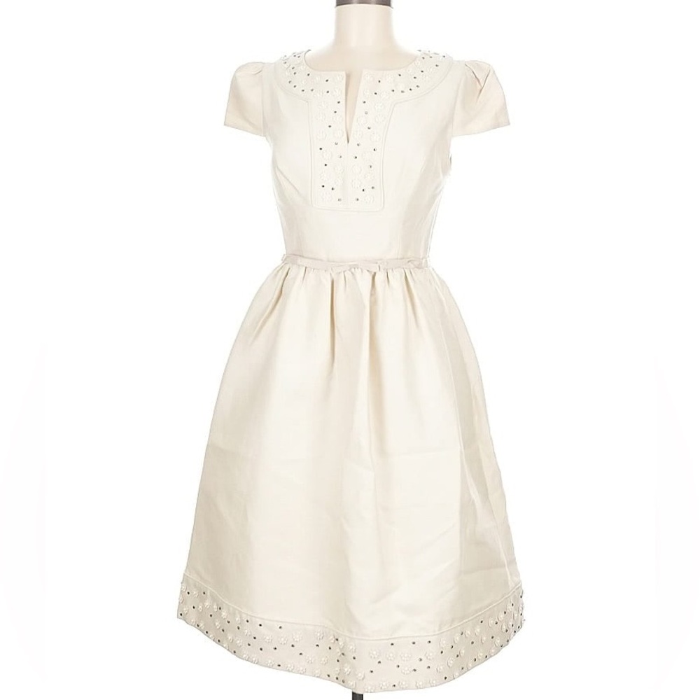 NWOT BHLDN Hitherto Cream Ivory Embellished Wedding Cocktail Dress Sz 6